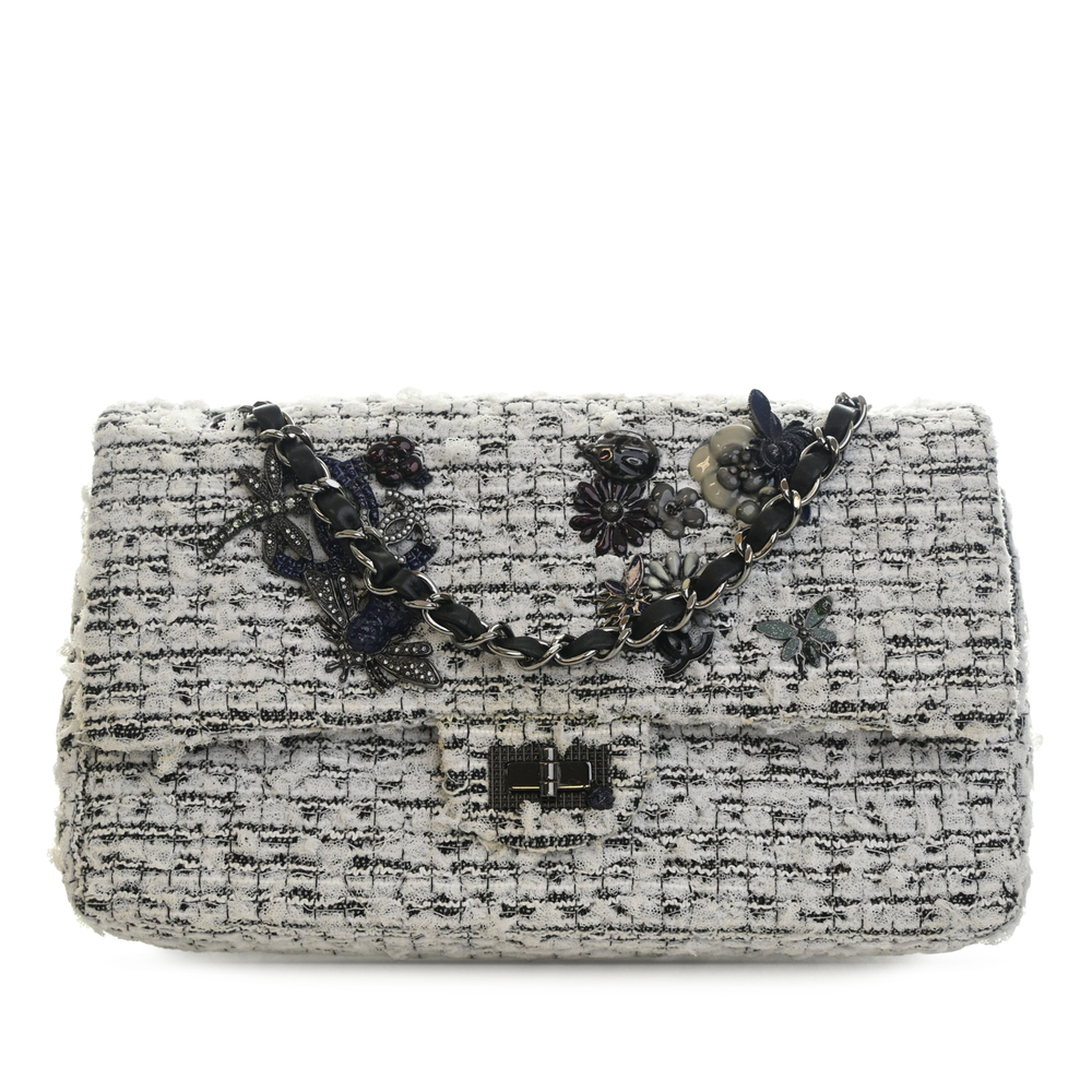 Pre-Loved Chanel Mini Tweed Garden Party Reissue 2.55 Double Flap 224